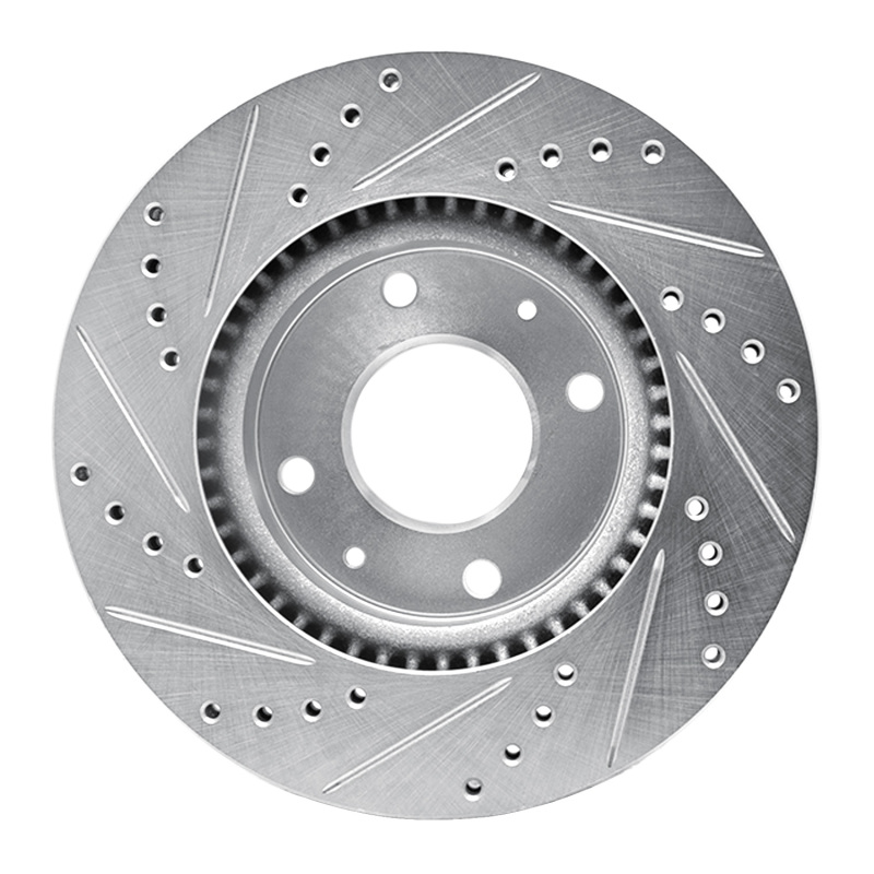 Hyundai Sonata Brake Rotor (1) - Front Right - R1 Concepts - Drilled & Slotted - Silver - `02-`06
